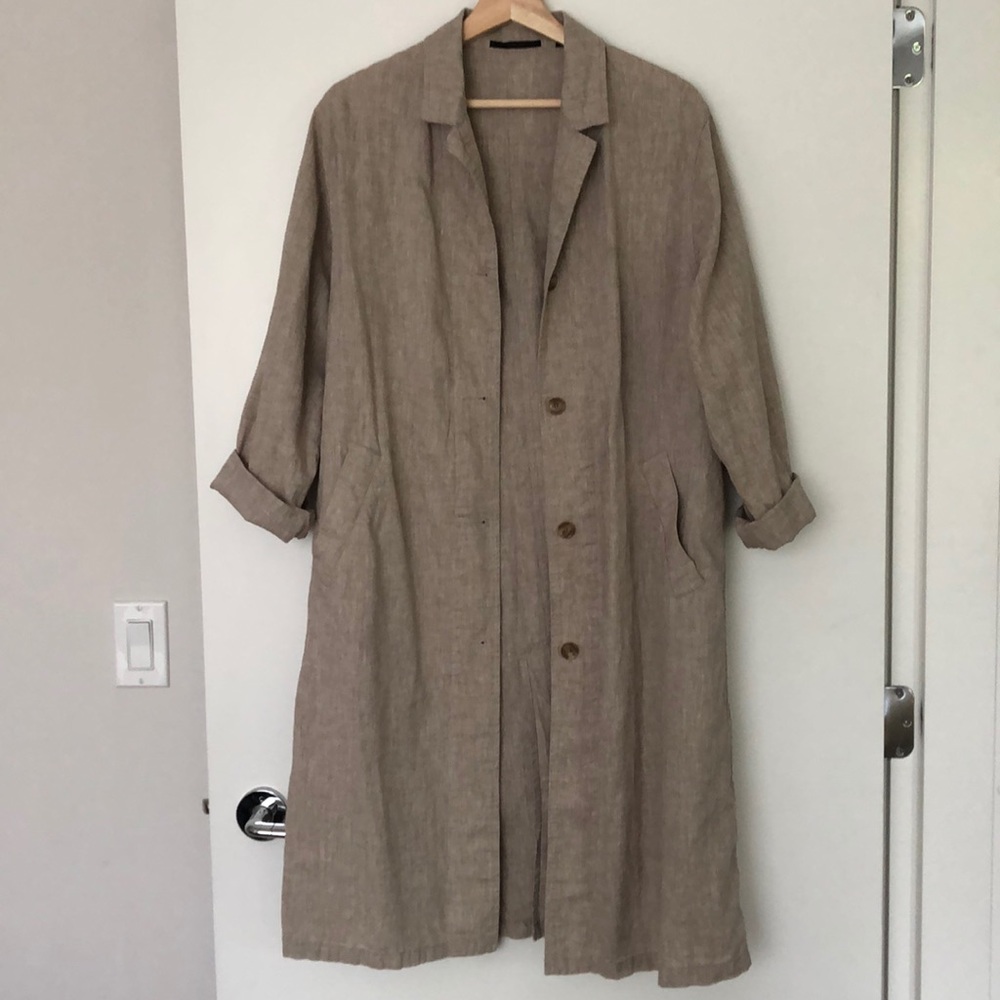 NWOT Uniqlo Linen/Cotton Blend Duster Coat